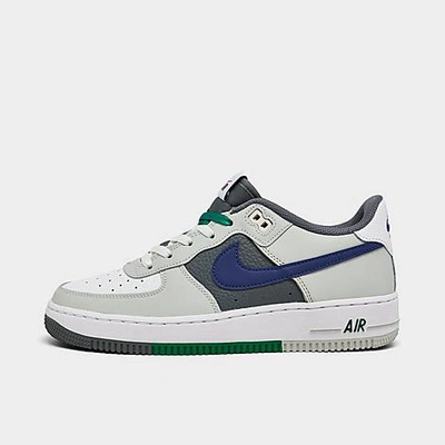 Shop Nike Big Kids' Air Force 1 Lv8 Casual Shoes In Light Silver/white/smoke Grey/deep Royal Blue