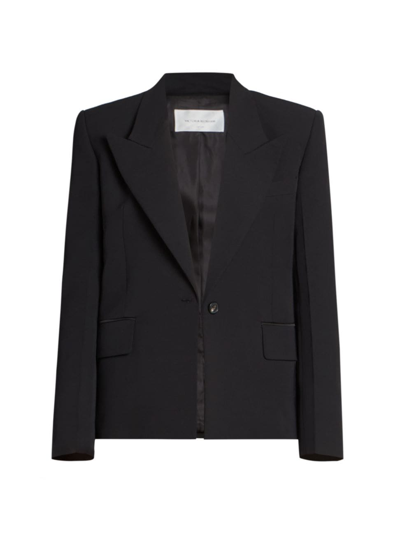 Shop Victoria Beckham Women's Square Shoulder Jacket In Black