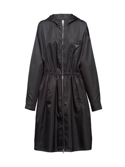 Shop Prada Women's Re-nylon Raincoat In Black