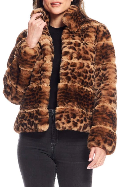 Shop Donna Salyers Fabulous-furs Donna Salyers Fabulous Furs Posh Quilted Faux Fur Jacket In Cheetah Brown