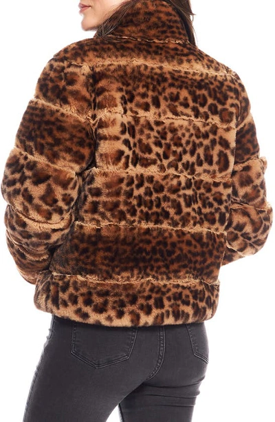 Shop Donna Salyers Fabulous-furs Donna Salyers Fabulous Furs Posh Quilted Faux Fur Jacket In Cheetah Brown