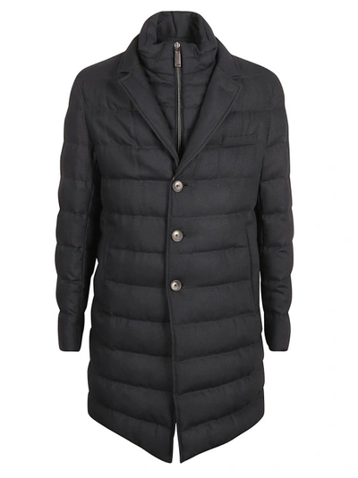 Shop Herno Concealed-zip Padded Coat In Black