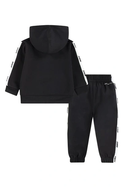 Shop Nike Therma-fit Fleece Zip Hoodie & Sweatpants Set In Black/ White