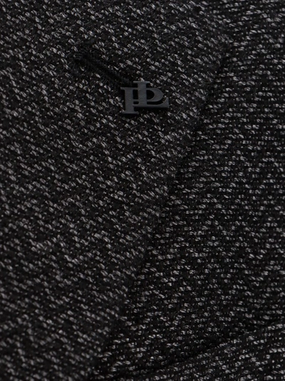 Shop Tagliatore Wool Blend Blazer With Metal Brooch In Black