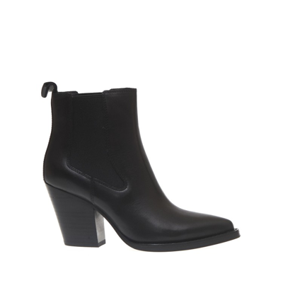 Shop Ash 70mm Heel Camperos Black Leather Boots