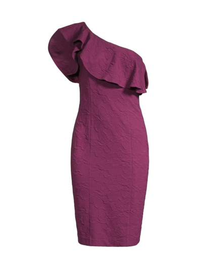 Shop Lilly Pulitzer Women's Bordeaux One-shoulder Minidress In Amarena Cherry