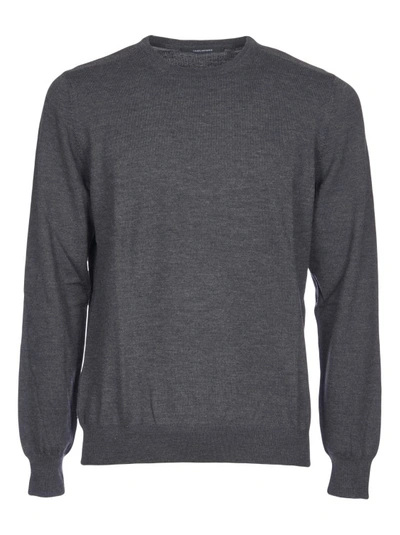 Shop Tagliatore Round Neck Grey Sweater