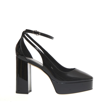 Shop Ninalilou Pump Plateau In Black Patent Leather