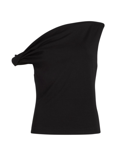 Shop Rag & Bone Women's Irina One-shoulder Knit Top In Black