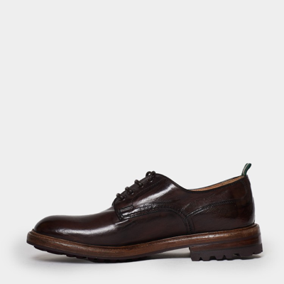 Shop Green George Shoe Tied To Derby In Brown