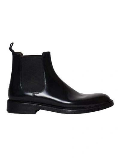 Shop Green George Chelsea-type Ankle Boot With Side Elastics In Black