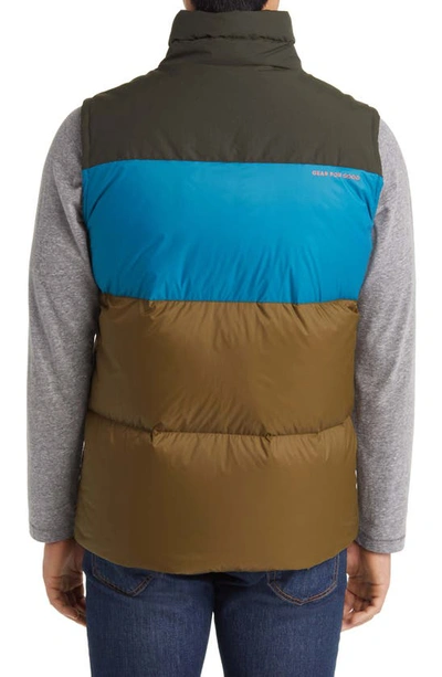 Shop Cotopaxi Solazo Water Repellent 650 Fill Power Down Puffer Vest In Woods/ Gulf