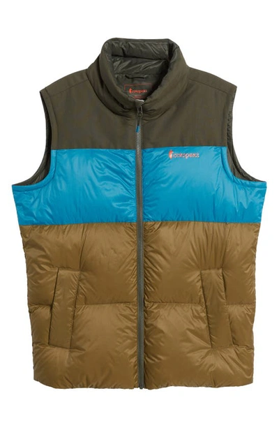 Shop Cotopaxi Solazo Water Repellent 650 Fill Power Down Puffer Vest In Woods/ Gulf