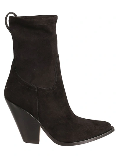 Shop Sonora 100mm Pointed-toe Suede Boots In Black
