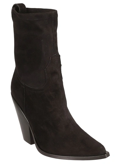 Shop Sonora 100mm Pointed-toe Suede Boots In Black