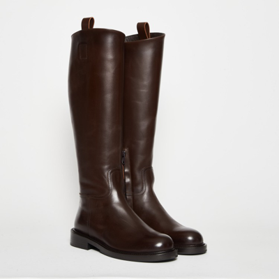 Shop Guglielmo Rotta Chocolate Leather Boot In Brown
