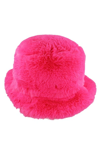 Shop Kurt Geiger London Faux Fur Bucket Hat In Fuchsia