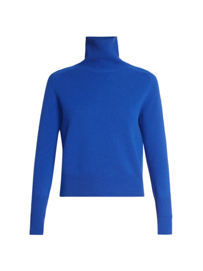 Shop Victoria Beckham Women's Wool Turtleneck Sweater In Sapphire Blue