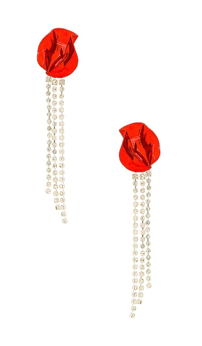 Shop Sterling King Georgia Crystal Earrings In Red