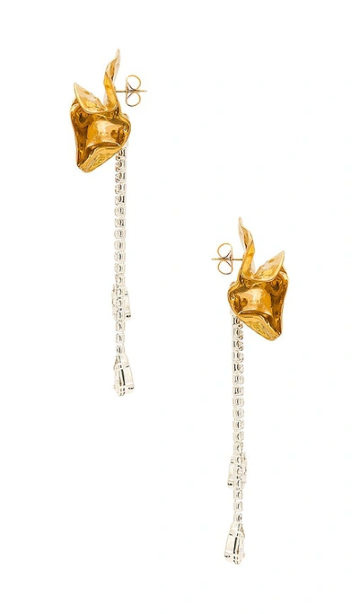 Shop Sterling King Sylvia Crystal Drop Earrings In Metallic Gold