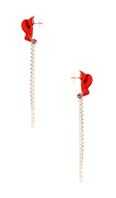 Shop Sterling King Georgia Crystal Earrings In Red