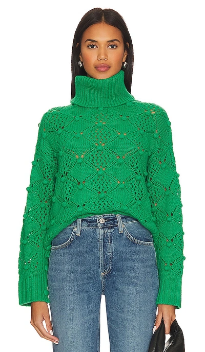 Shop Autumn Cashmere Side Button Popcorn Cowl Neck In Green