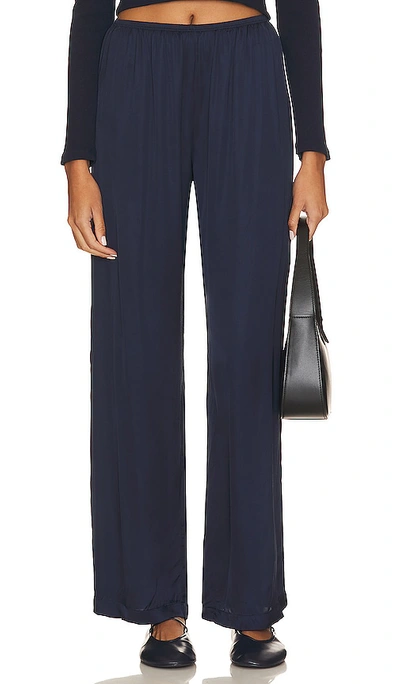 Shop Donni Silky Simple Pant In Navy