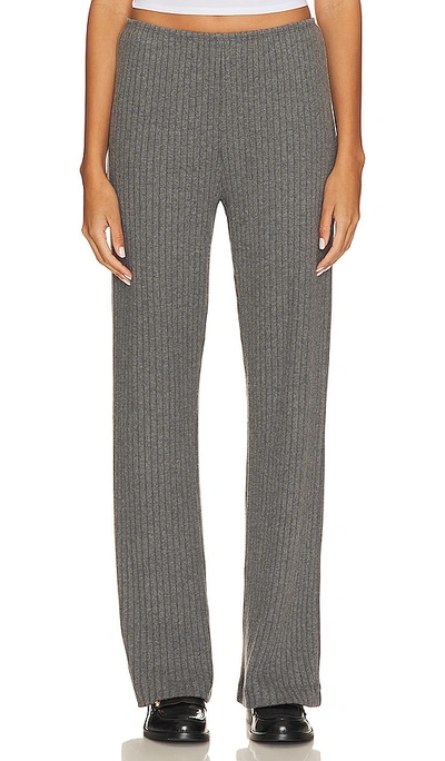 Shop Donni Sweater Rib Simple Pant In Charcoal