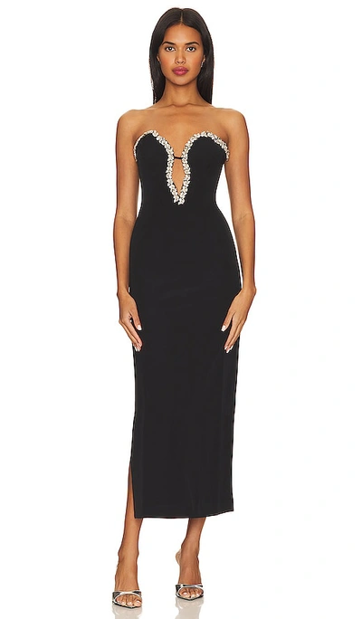 Shop Bardot Eleni Diamante Midi Dress In Black