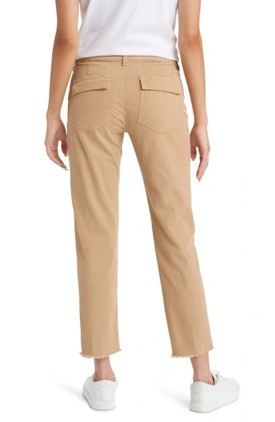 Frank & Eileen The Wicklow Frayed Low Rise Utility Pants In Khaki