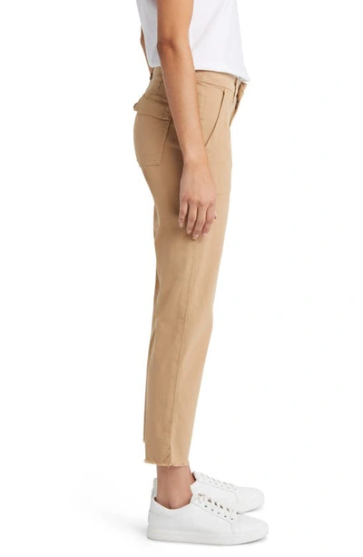 Frank & Eileen The Wicklow Frayed Low Rise Utility Pants In Khaki