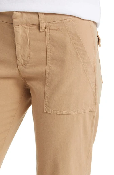 Frank & Eileen The Wicklow Frayed Low Rise Utility Pants In Khaki