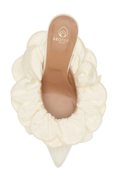 Shop Brother Vellies Stell Ruffle Pointed Toe Mule In Ivory