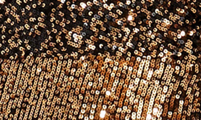 Dress The Population Jordana Sequin Side Slit Gown In Gold Multi