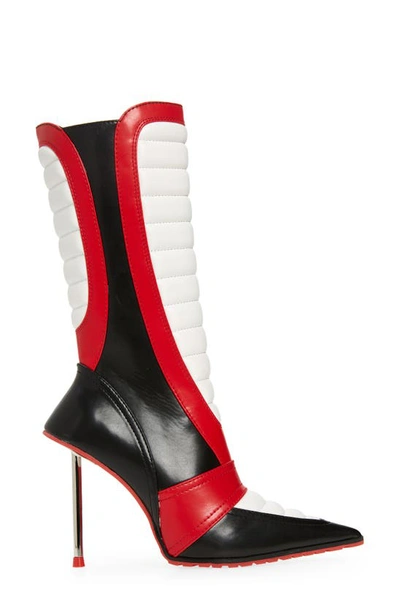 Shop Jeffrey Campbell Motorsport Stiletto Boot In Black/ Red/ White Combo