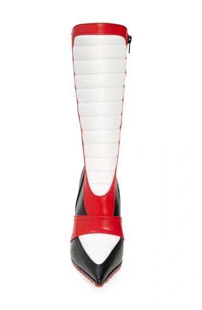 Shop Jeffrey Campbell Motorsport Stiletto Boot In Black/ Red/ White Combo