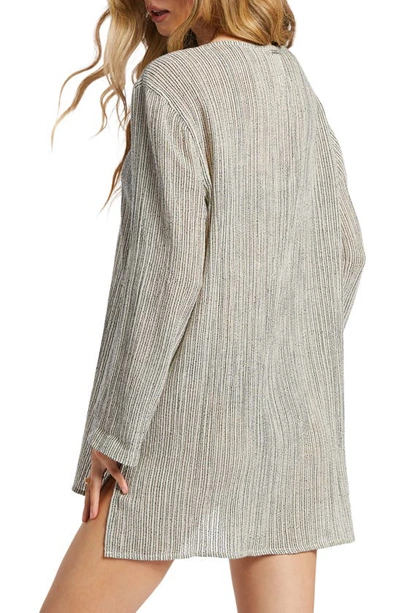Shop Billabong Blue Skies Long Sleeve Cover-up Dress In White Cap