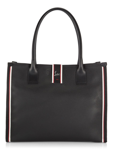 Shop Christian Louboutin Men's Nastroloubi Leather Top Handle Tote In Black Multi