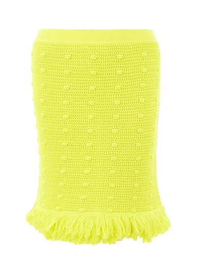 Shop Bottega Veneta Knitted Yellow Skirt