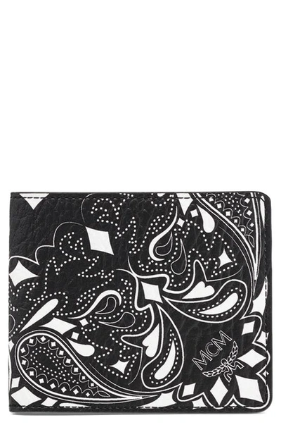 Shop Mcm Small Aren Visetos Coated Canvas Bifold Wallet In Black