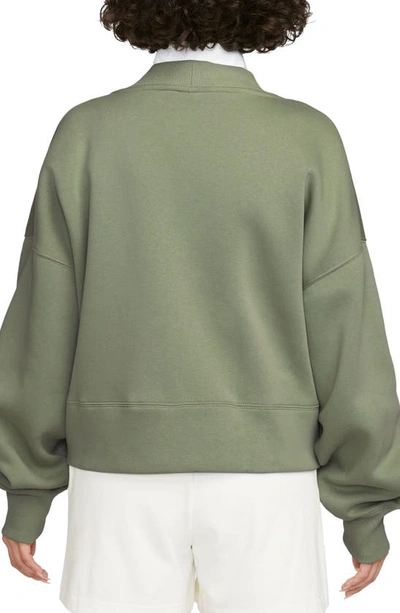 Shop Nike Sportswear Phoenix Fleece Oversize Cardigan In Oil Green/ Black