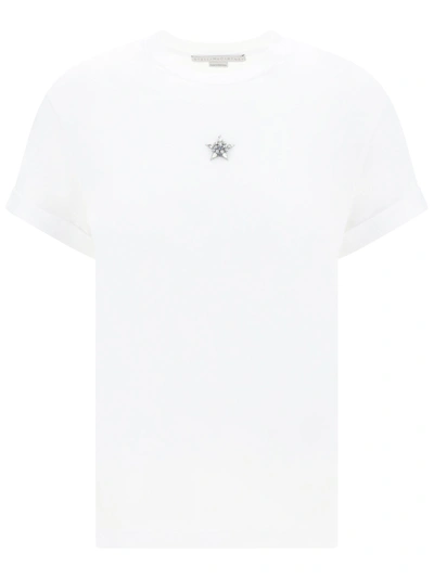 Shop Stella Mccartney Crystal Mini Star T-shirt In Pure White