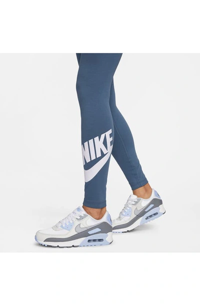 Shop Nike Sportswear Classics High Waist Graphic Leggings In Diffused Blue/ White