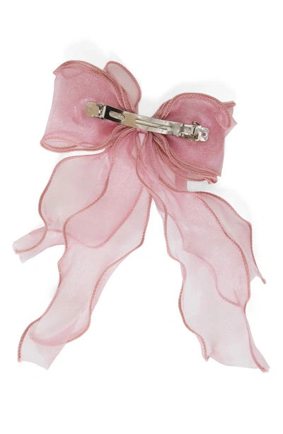Shop Princess Polly Linney Metallic Hair Bow Barrette In Pink