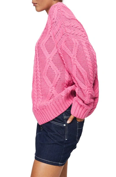 Shop Princess Polly Anaya Oversize Cable Stitch Sweater In Pink