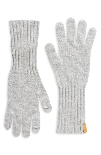 Shop Vince Boiled Cashmere Gloves In Heather Grey