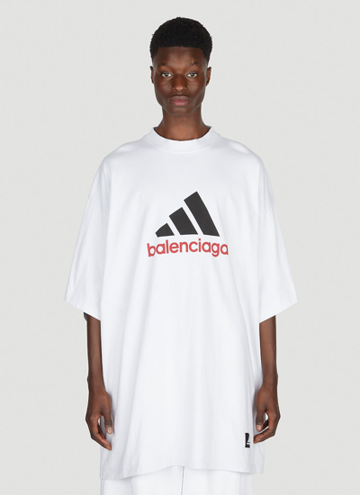 Shop Balenciaga X Adidas Logo Print T-shirt In White