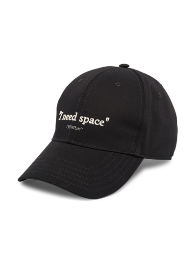 Shop Off-white Men's Give Me Space Drill Baseball Cap In Black Ivory