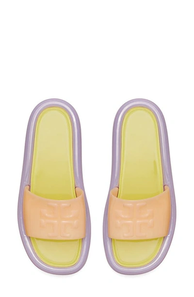 Shop Tory Burch Bubble Jelly Slide Sandal In Peach / Citron