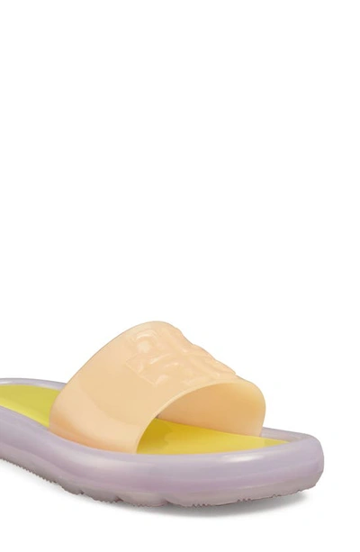 Shop Tory Burch Bubble Jelly Slide Sandal In Peach / Citron